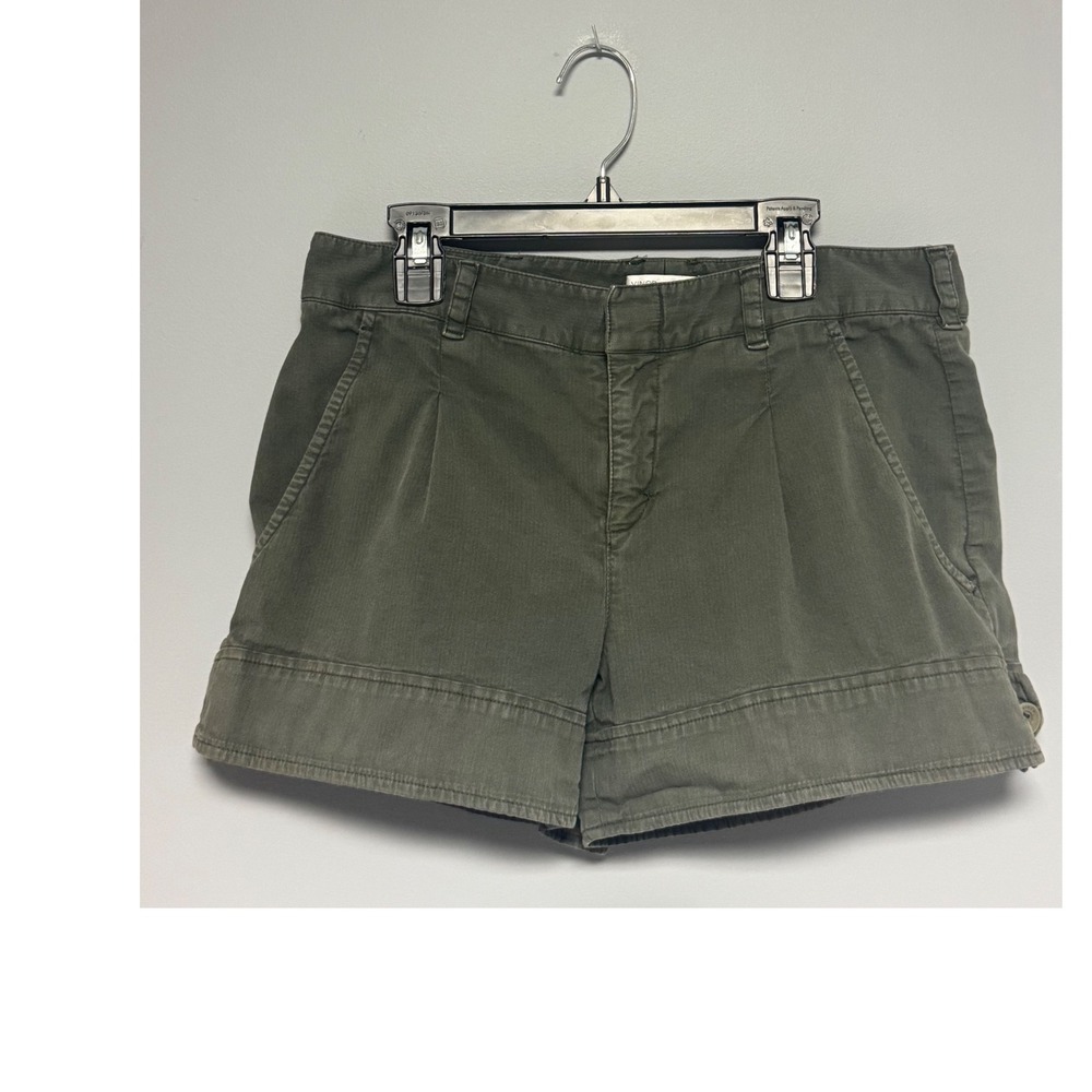 Vince Khaki Green Utility Pleated Shorts‎ Women Size 4 Button Fly Casual